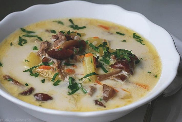 Вкусный рецепт грибного супа из свежих опят.