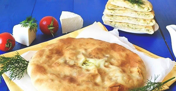 Вкусная выпечка - осетинский пирог из сыра для большой компании.